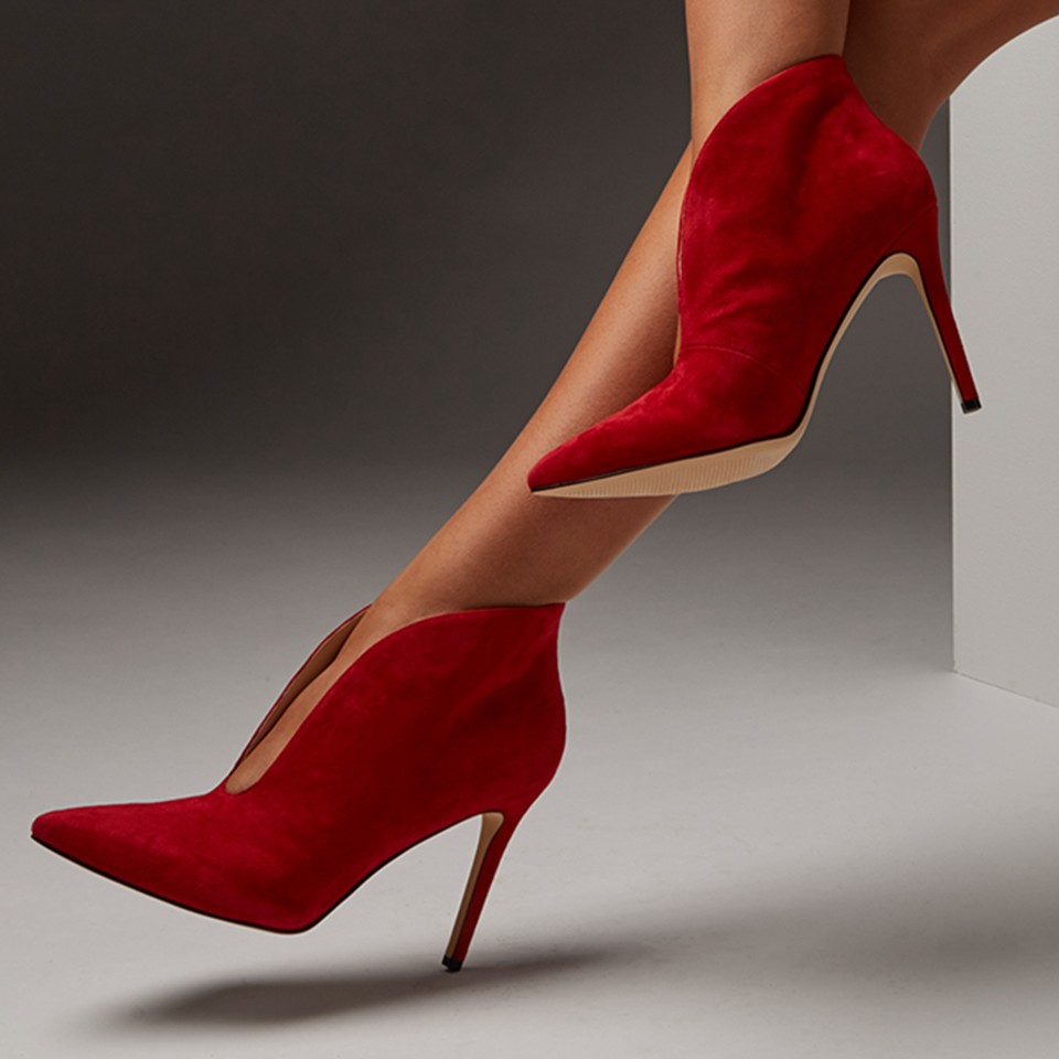 Red Suede Boot Art Direction by Celine O'Sullivan